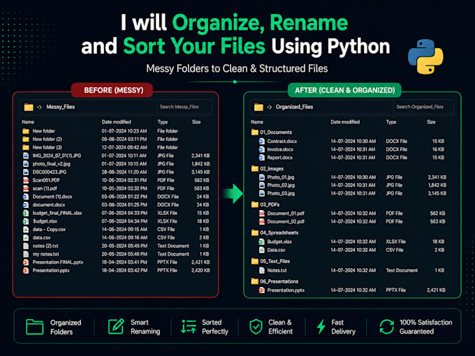 organize, rename and sort your files using python