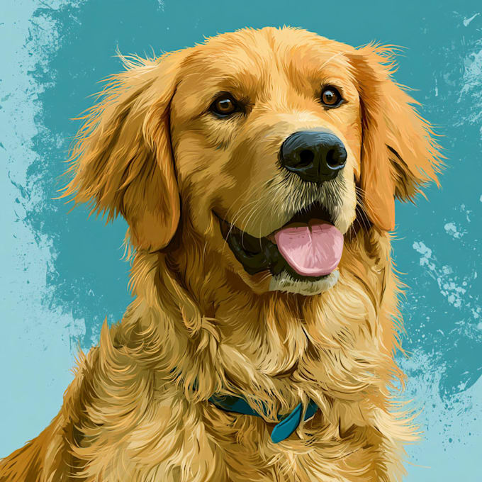 draw pet portrait into cartoon vector