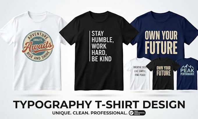 design custom typography t shirt