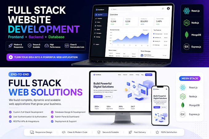 create a modern full stack webapps or websites with deployement