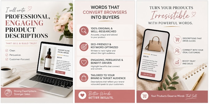 write persuasive product descriptions for your online store