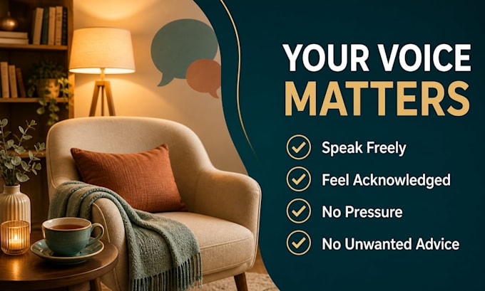 be your professional listener in a safe judgment free space