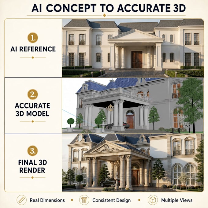 convert your ai architectural concept into an accurate 3d model