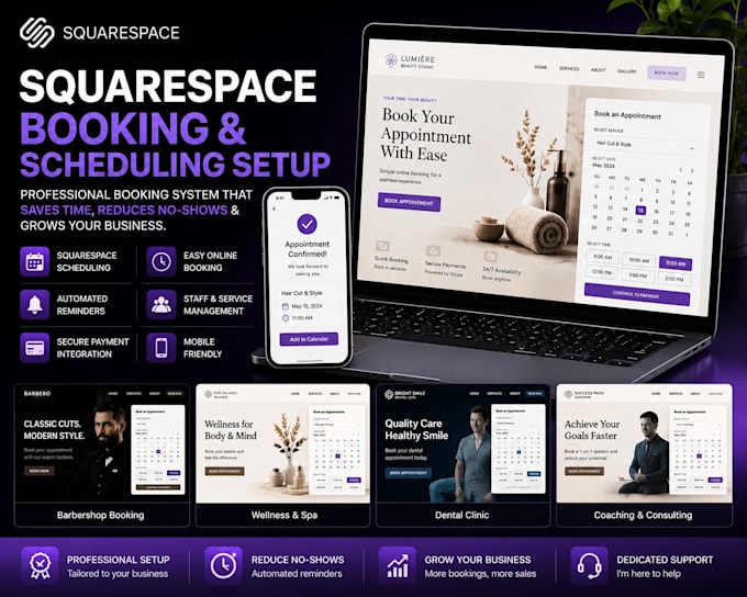 setup square appointments, square booking and acuity scheduling