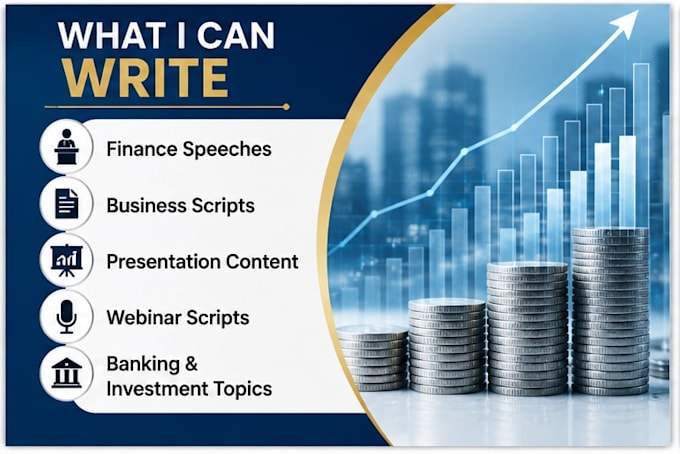 write professional finance speeches and business scripts
