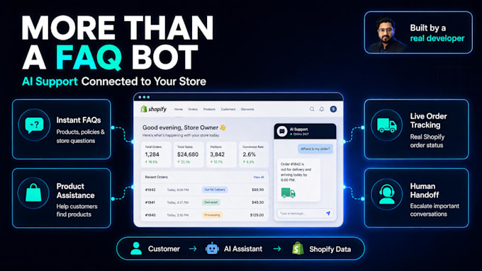 build shopify ai customer support chatbot with order tracking