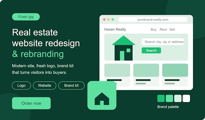 redesign real estate website , rebrand and automate for business boosting