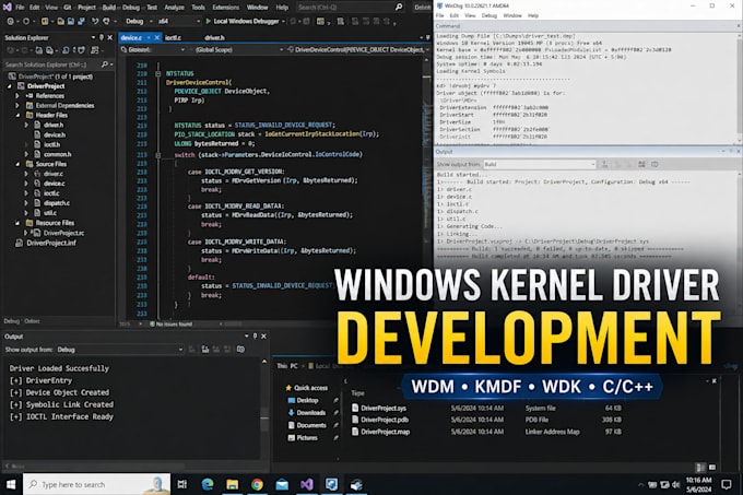 develop windows kernel drivers using wdm and kmdf