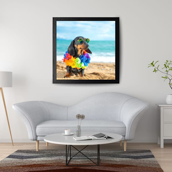 create a custom pet portrait wall art from your photo