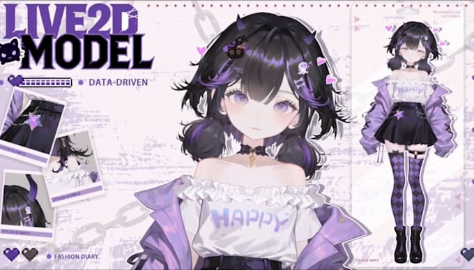 design and rig live2d vtuber model, 2d anime model,live2d rigging, 3d vtuber