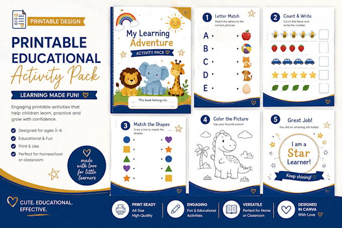 design preschool educational worksheets