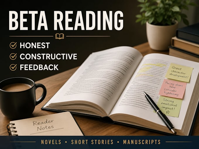 beta read your novel and provide honest reader feedback
