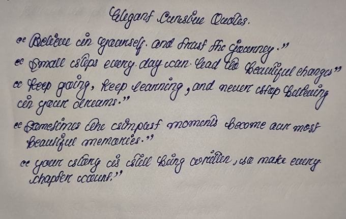 handwrite your text in elegant cursive handwriting