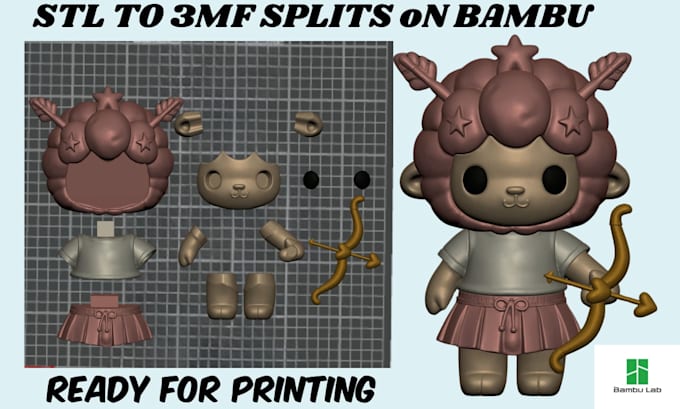 color stl file, split, slice 3d model on bambu lab ams for multicolor printing