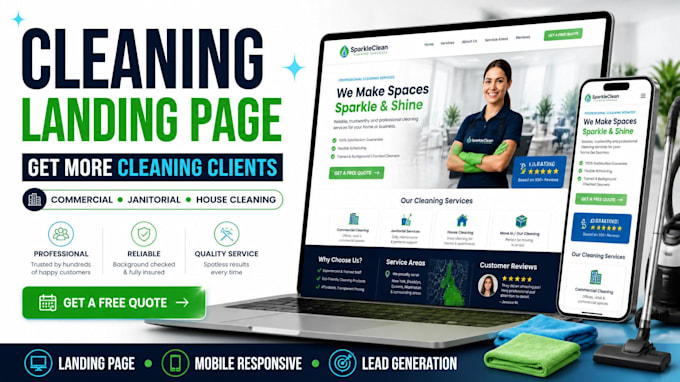 design cleaning landing page