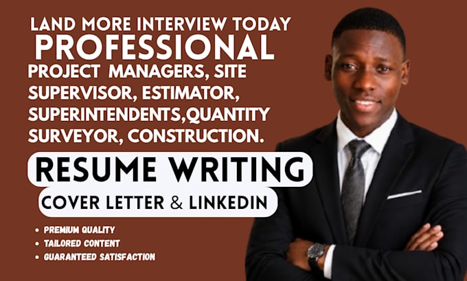 write and rewrite construction resume for, site supervisor, hse, estimator, hvac