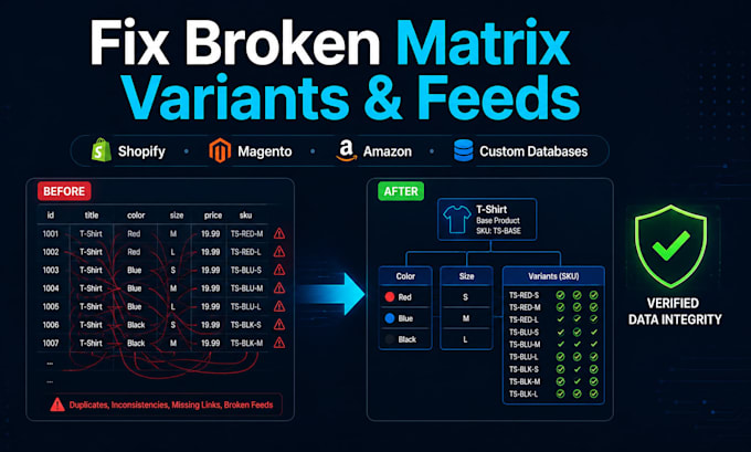 map complex matrix variants for seamless ecommerce database integration