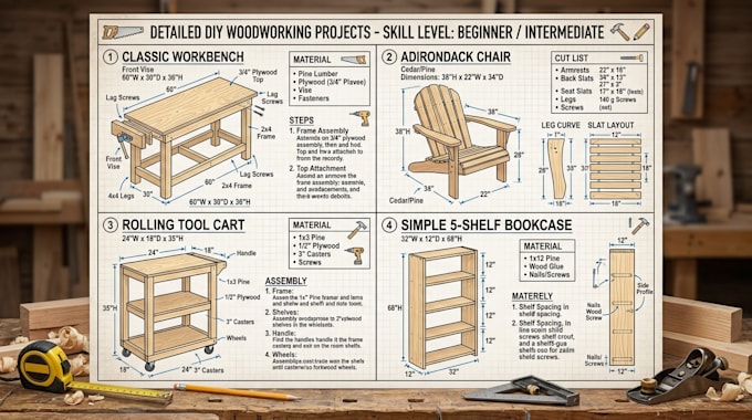 create detailed woodworking plans for DIY projects