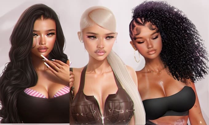 create custom 3d mesh hair for second life vrchat vtuber sims 4 sansar imvu