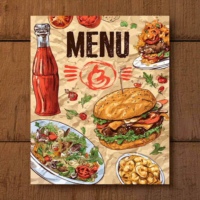 food menu design, restaurant menu design, food flyer
