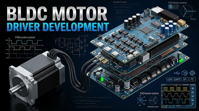 develop bldc motor driver controller pcb and embedded firmware