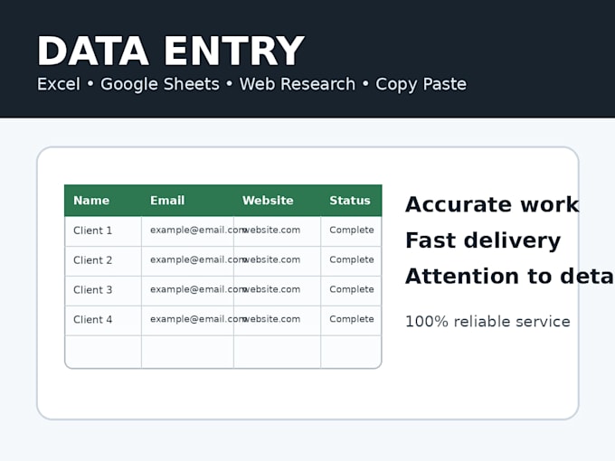 do data entry web research and copy paste