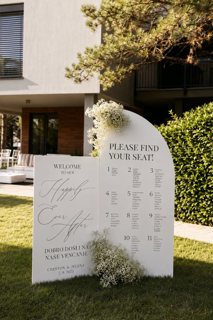 create a beautiful and elegant wedding seating chart design