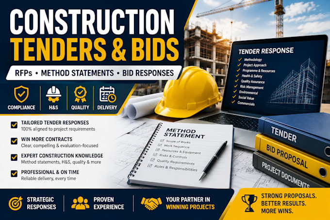 prepare construction tenders, bids, rfps and method statements