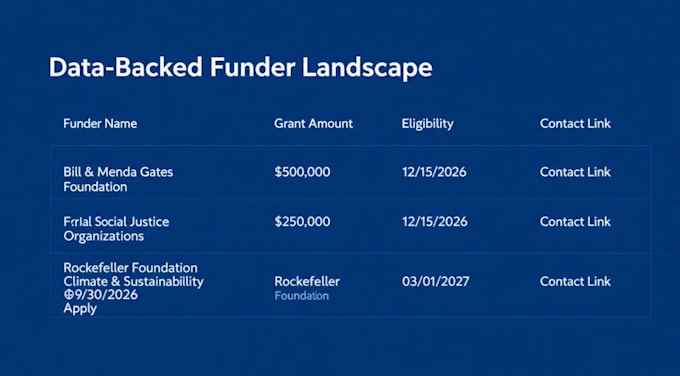 do non profit grant research and write funder prospect lists
