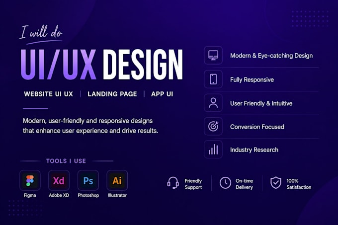 do ui ux design, web ui UX design or landing page UI design