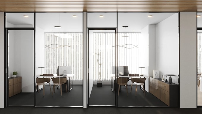 redesign office interior 3d rendering, lobby, reception,3d coworking space video