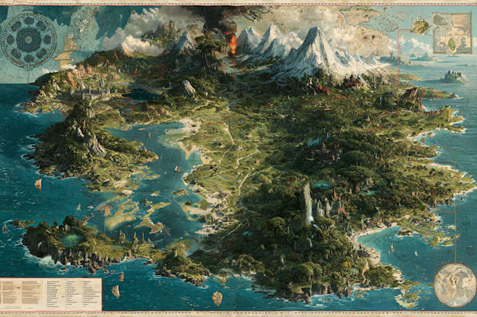 draw fantasy map illustration