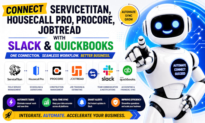 connect servicetitan housecall pro procore jobtread with slack and quickbooks