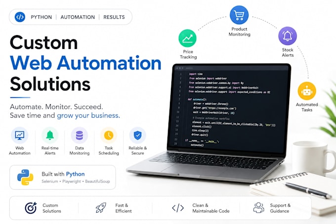 do a python web automation bot, auto purchase bot, buying bot, mentoring web bot