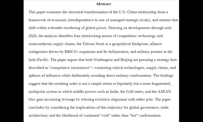 write SEO news and geopolitics article