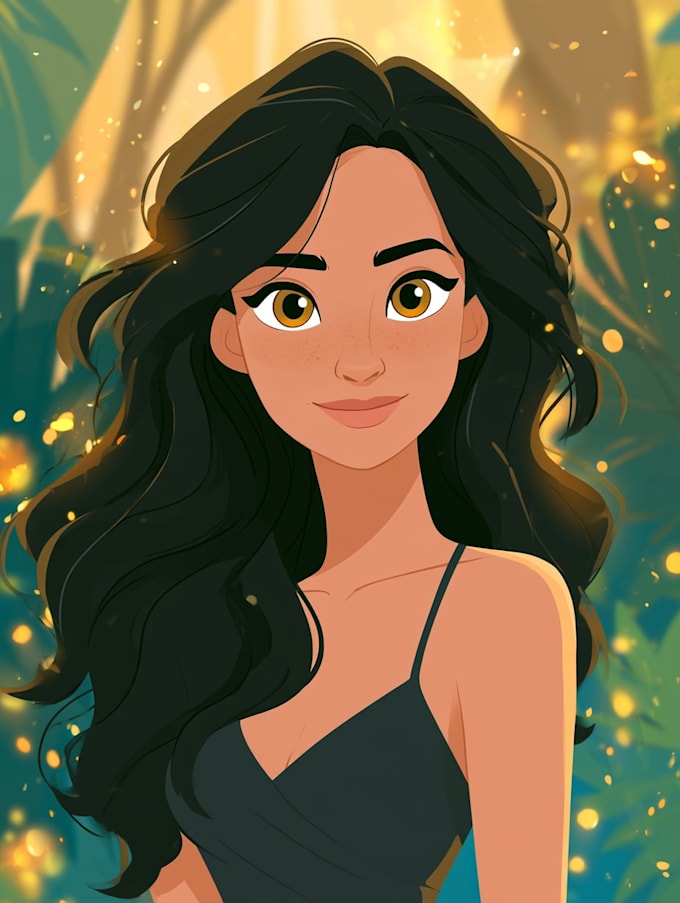 make a disney children cartoon illustration