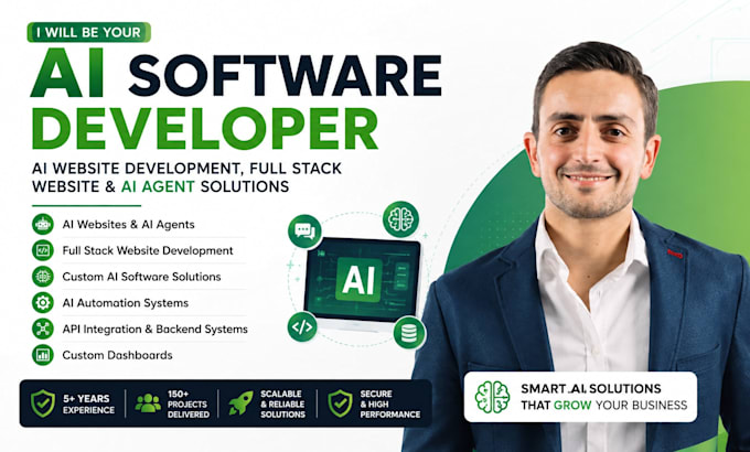 be ai software developer for ai website development, full stack website ai agent