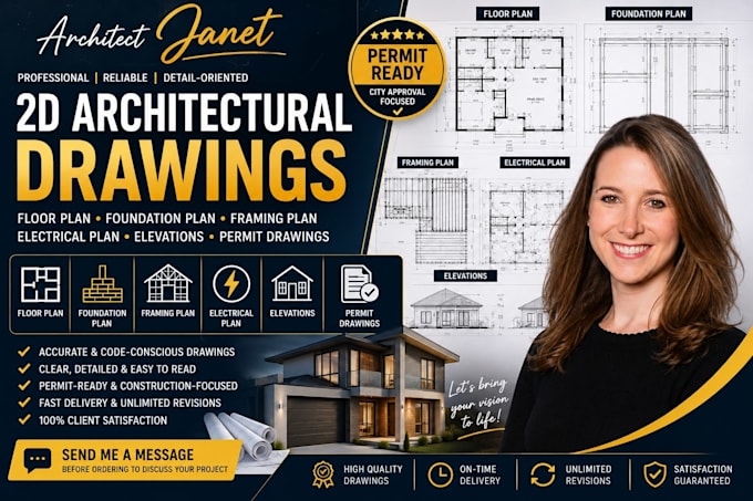 design your 2d foundation plan, floor plan or framing plan