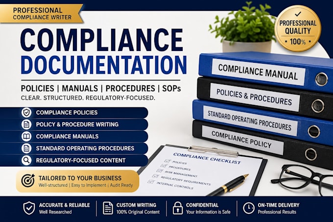write compliance documentation, compliance policies, manuals, procedure and sops