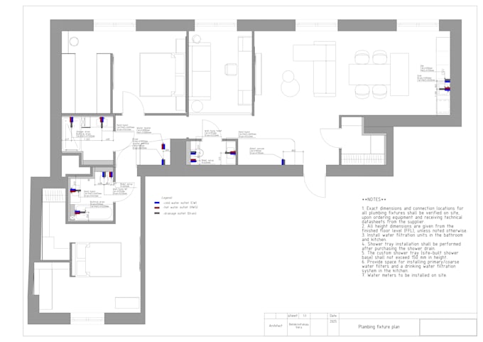 create professional 2d cad floor plans and working drawings