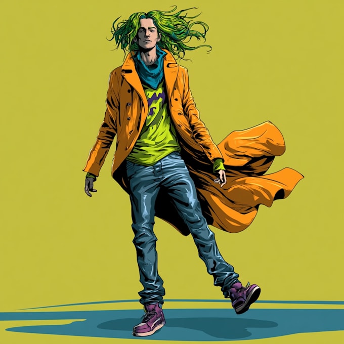 custom comic character for illustration