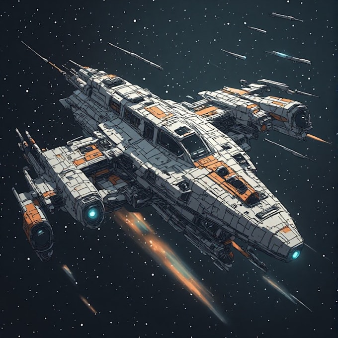draw high quality spaceship concept
