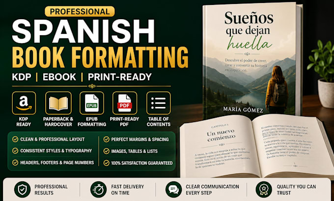 format spanish books, ebooks and KDP manuscripts