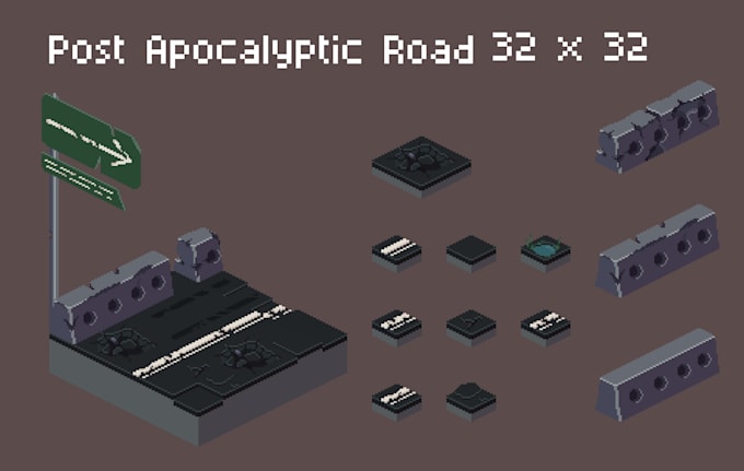 make isometric pixel art tile map for your game project