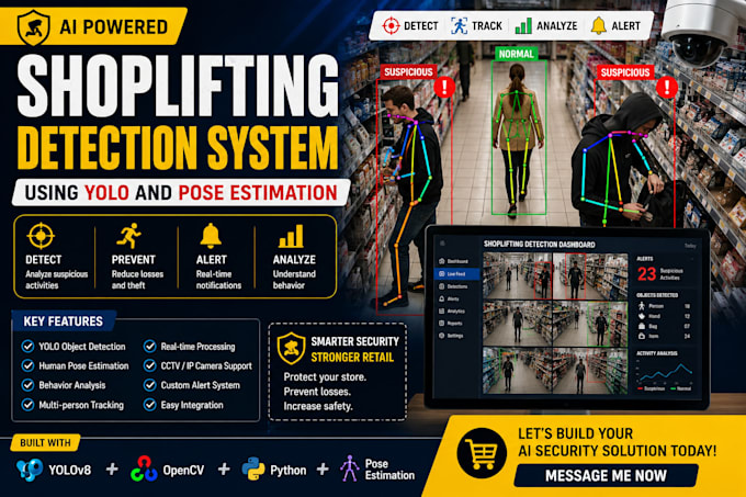 build shoplifting detection system using yolo and pose estimation