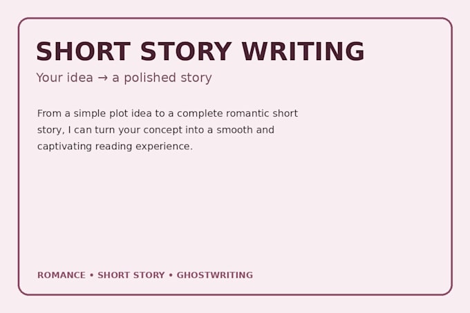 ghostwrite your romance short story