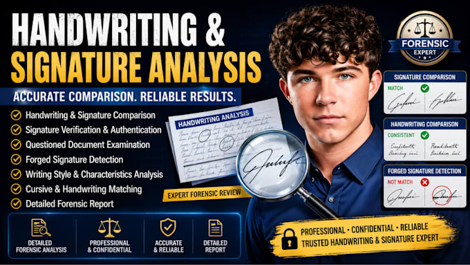 provide forensic report on handwriting, document analysis, signature analysis