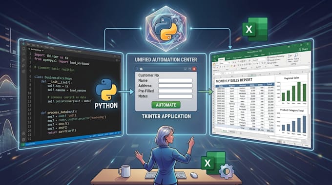 develop python desktop app to automate excel and business tasks