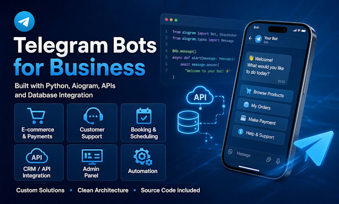 build a professional custom telegram bot in python