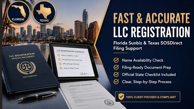 prepare and file your florida or texas llc registration